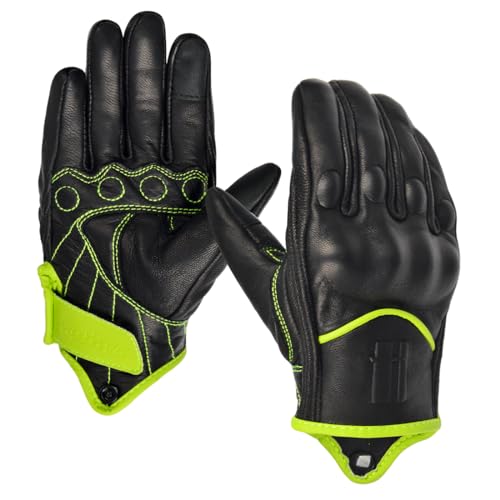 Harssidanza Woman Touch Motorcycle Racing Gloves GL016US Yellow Green XL