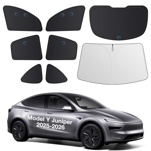 2026 8PC Full Set Window Sunshade for Tesla Model Y Juniper 2025 (8 Count)