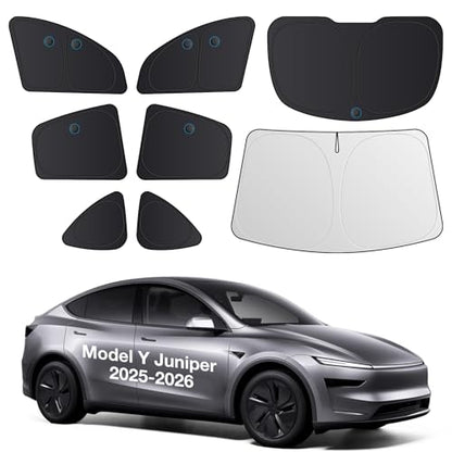 2026 8PC Full Set Window Sunshade for Tesla Model Y Juniper 2025 (8 Count)