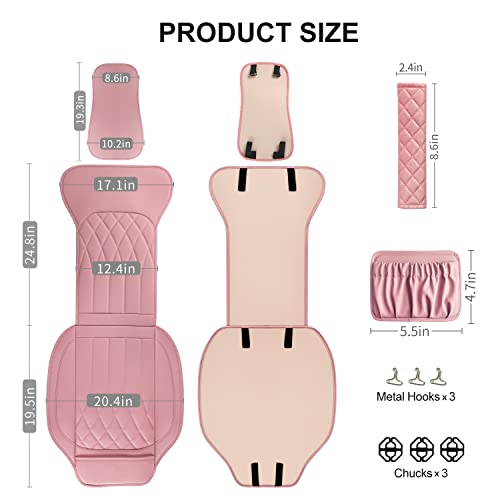 1 Pack Waterproof Front Car Seat Cover for Car Truck SUV Pink