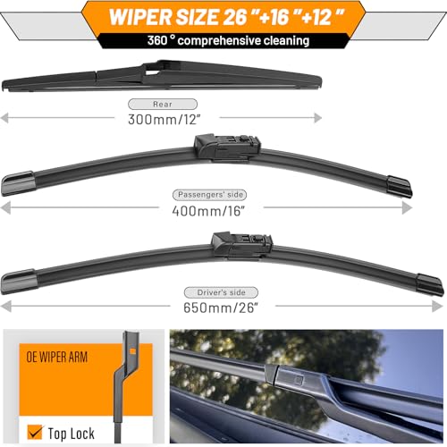 Windshield Wiper Blade Replacement for Lexus NX200t NX300 NX300h