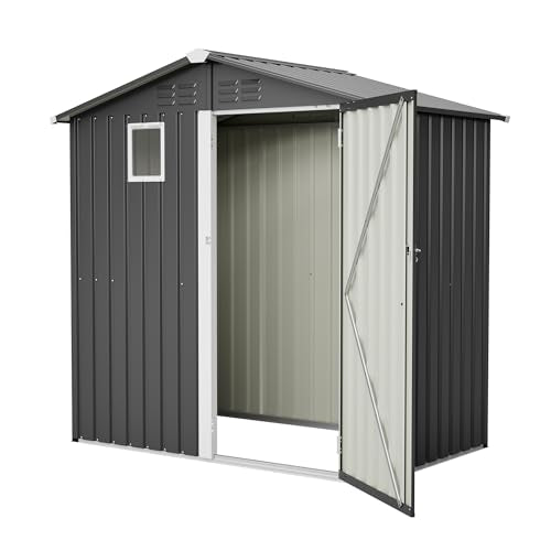 6x4ft Tool Storage Shed with Lockable Doors & Window