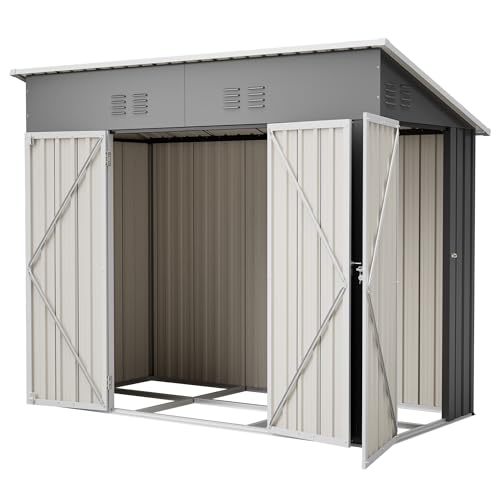 4' x 8' Metal Shed with Two Doors
