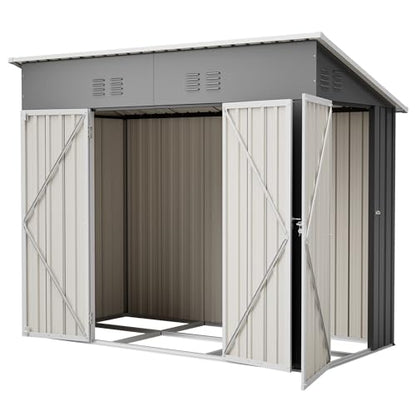 4' x 8' Metal Shed with Two Doors