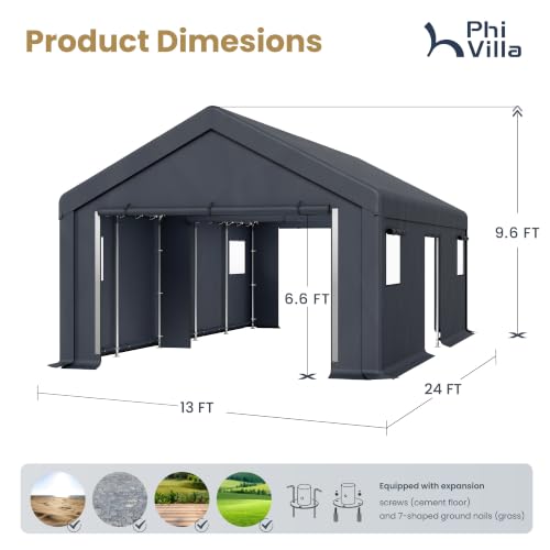 13x24ft Portable Garage Carport