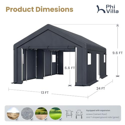 13x24ft Portable Garage Carport
