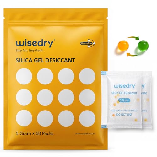 5 Gram 60 Packs Food Grade Silica Gel Packets (60 Count)