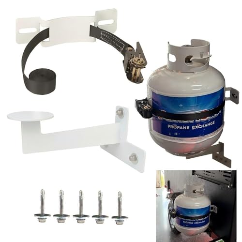 RV Propane Tank Cylinder Rack and Trailers Secure Exchange Propane Cylinder Mount for Campers