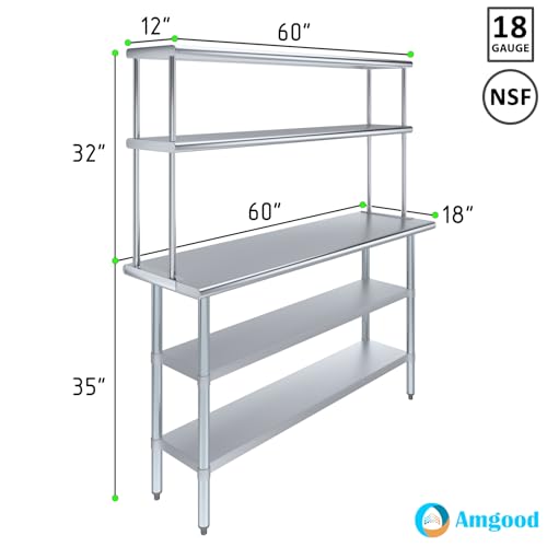 Stainless Steel Work Table with 2 Shelves