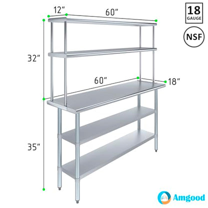 Stainless Steel Work Table with 2 Shelves