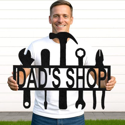 Custom Garage Workshop Metal Sign Personalized Tool Name Wall Art for Car Truck Mechanic Shop Decor Durable Steel Sign for Dad Husband Men’s Auto Workspace or Fence