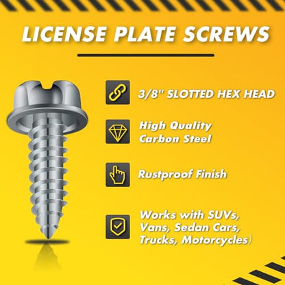 Upgraded】 100 Pcs License Plate Mounting Screws for Car Dealers #14 x 3 (100 Count)