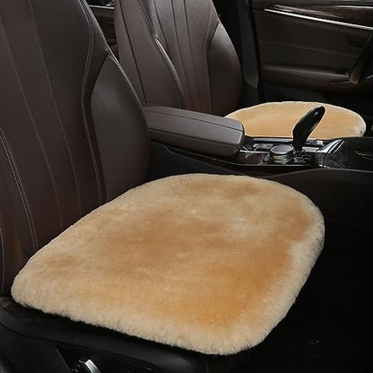 2 Pack Fuzzy Sheepskin Car Seat Covers for Soft Fur Wool Cushions (2 Count)