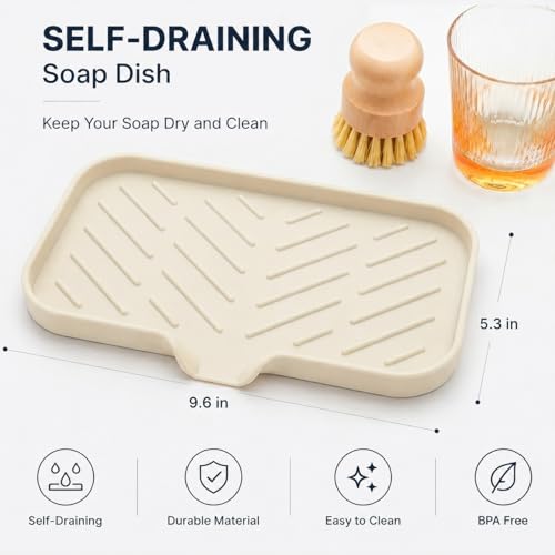 Silicone Soap Dish with Drain Spout