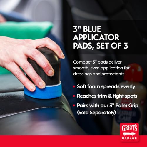 3" Blue Applicator Pads for Car Detailing (3 Count)
