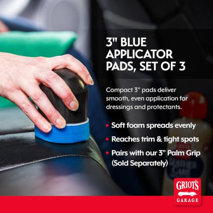 3" Blue Applicator Pads for Car Detailing (3 Count)
