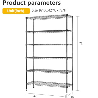 6 Tier Wire Shelf (6 Count)