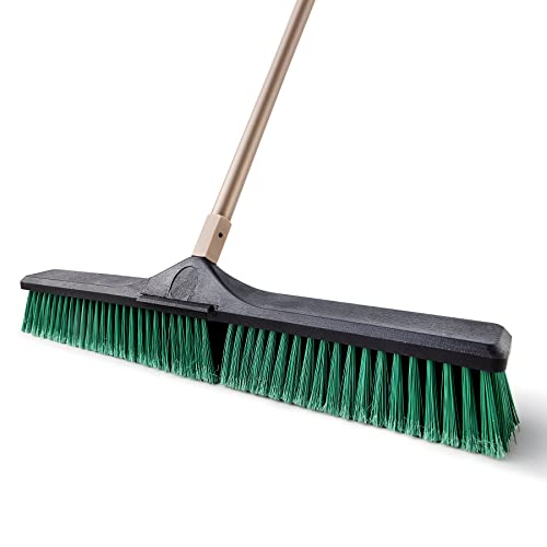 Heavy Duty Push Broom 24" with 66" Long Handle