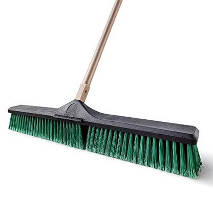 Heavy Duty Push Broom 24" with 66" Long Handle