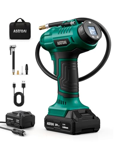 Cordless Tire Inflator Portable Air Compressor 160PSI 12VDC Battery