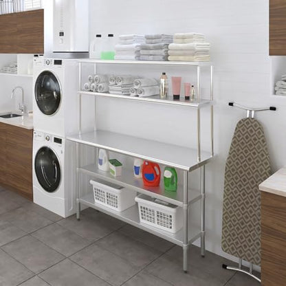 Stainless Steel Work Table with 2 Shelves
