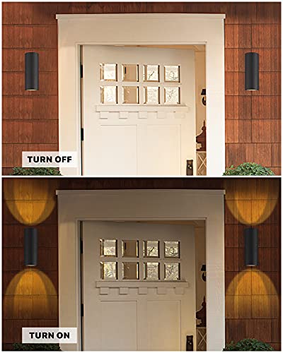 Cylinder Outdoor Wall Sconce Lights (2 count)