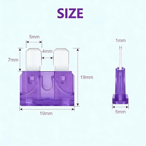 80Pcs) 3 Amp Standard Fuse, 3A Car Blade Fuses for Car/RV/Truck/SUV/Motorcycle/Boat