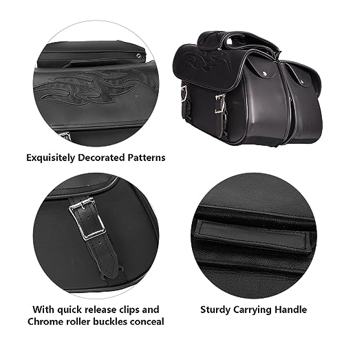 Motorcycle Saddle Bags Leather Motorcycle Luggage Bag with Gun Holsters For Softails Sportsters and Choppers Waterproof Luggage Bags