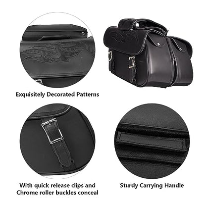 Motorcycle Saddle Bags Leather Motorcycle Luggage Bag with Gun Holsters For Softails Sportsters and Choppers Waterproof Luggage Bags