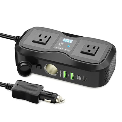 200W Car Power Inverter DC 12V to 110V AC Car Plug Adapter Outlet