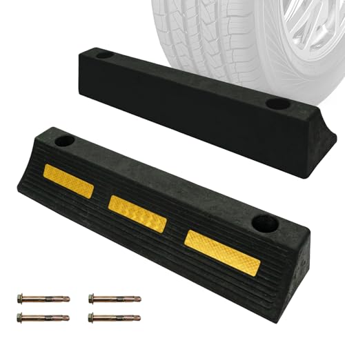 Parking Stopper for Garage Parking with Bolts 3" H 2 Pack (2 Count)