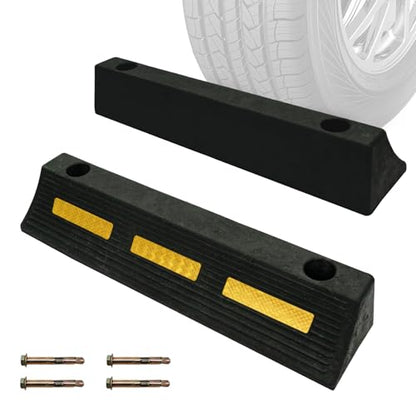 Parking Stopper for Garage Parking with Bolts 3" H 2 Pack (2 Count)