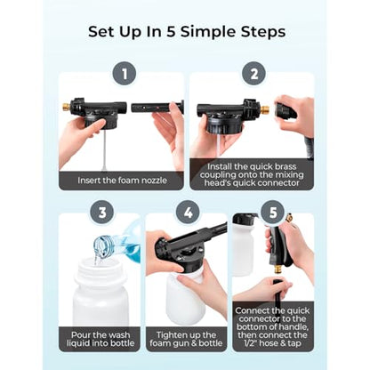 Car Wash Foam Gun + Microfiber Wash Mitt