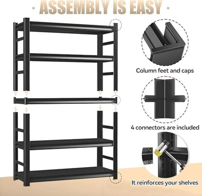 Book Shelf Metal Bookshelves (5 Count)