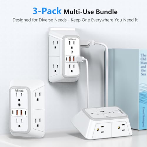 3 Pack Surge Protector Outlet Extender (3 Count)