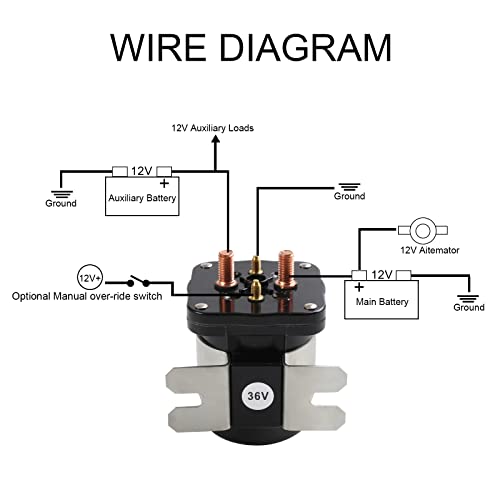 36V 4 Terminal Solenoid 20468G1 36V Solenoid Relay Switch Replacement for EZGO