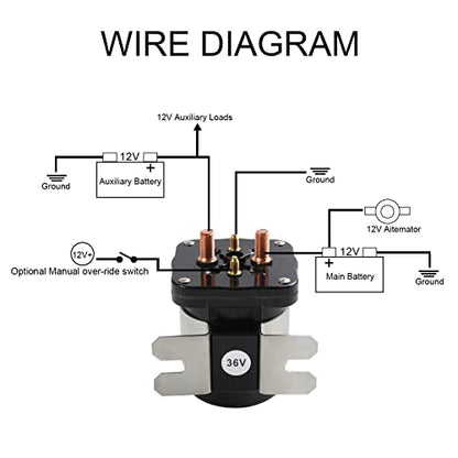 36V 4 Terminal Solenoid 20468G1 36V Solenoid Relay Switch Replacement for EZGO