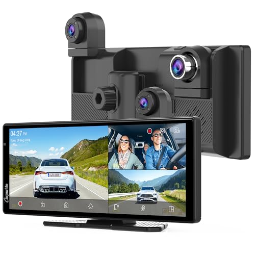 W903S CarPlay Android Auto Screen with 3 Channel Dash Cam