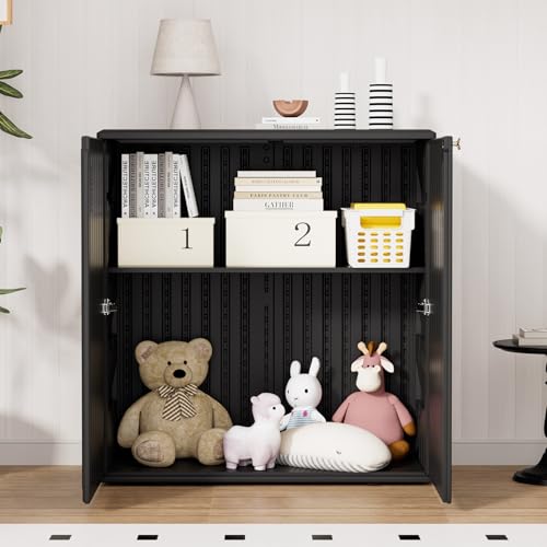 Indoor Outdoor Storage Cabinet with Doors and Shelf