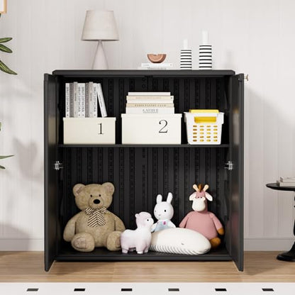 Indoor Outdoor Storage Cabinet with Doors and Shelf