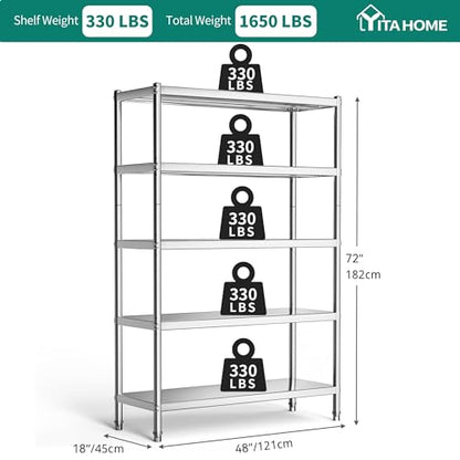 NSF Stainless Steel Shelves (5 Count)