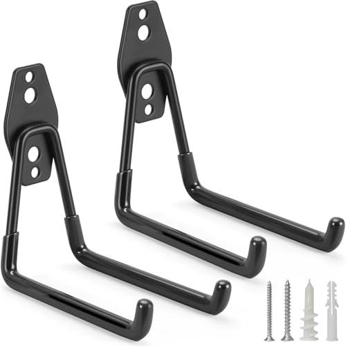 2 Pack Garage Hooks Heavy Duty Storage Organizer Wall Mount Power and Garden Tool Hangers