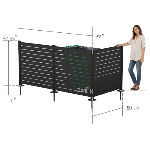 50" W x 48" H Outdoor Privacy Screen with Aluminum Posts