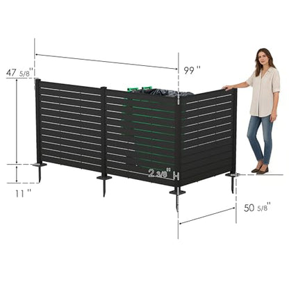 50" W x 48" H Outdoor Privacy Screen with Aluminum Posts