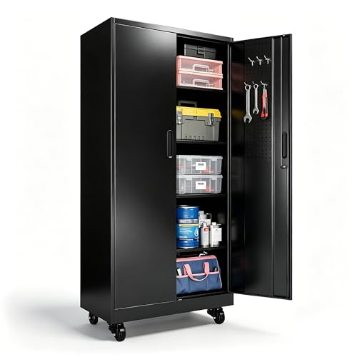 Rolling Tool Cabinet with Pegboard