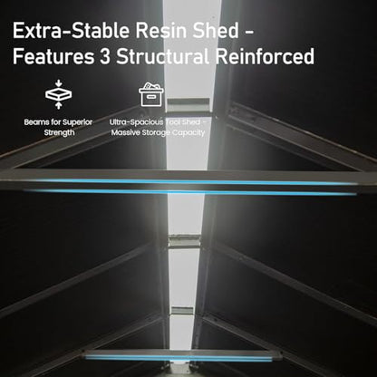Domi 8X12FT Resin Outdoor Storage Shed