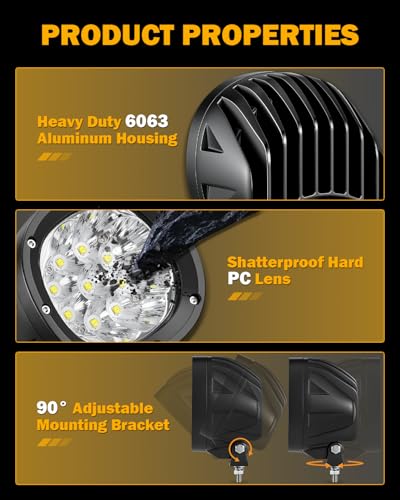 P4 Series 4 Inch White LED Driving Light (2 Count)