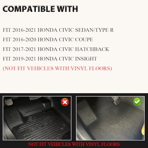 TPE Floor Mats Fit Honda Civic Sedan & Hatchback 4