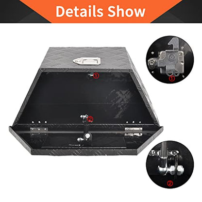 26 Inch Aluminum Trailer Tongue Tool Box 5 Bar Tread Wide Utility
