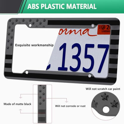 Black American Flag License Plate Frame